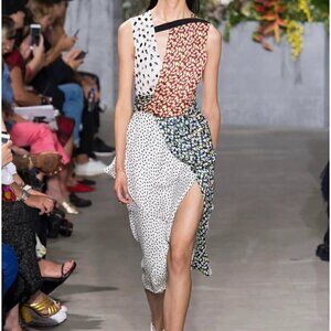 Jason Wu Crinkle Silk Sleeveless Knot Dress Spring Summer 2018 Women's 4 Small